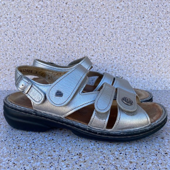 FINN COMFORT Strap Sandals Sling Back Leather Comfort Size 37 - Picture 15 of 16